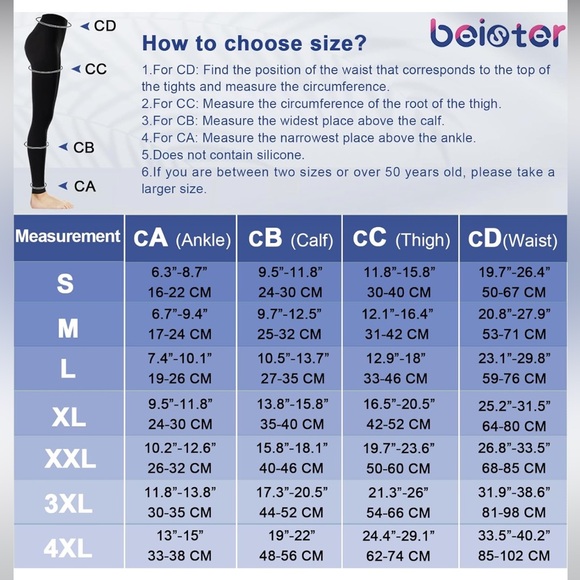 NWT Beister Compression Pantyhose, Support Tights - Picture 6 of 10